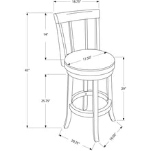 Load image into Gallery viewer, 40.5&quot; x 37.5&quot; x 86&quot; Cappuccino Black Solid Wood Foam Veneer Leather Look 2pcs Swivel Barstools