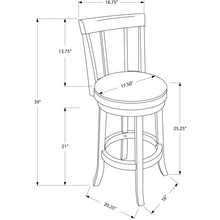 Load image into Gallery viewer, 40.5&quot; x 37.5&quot; x 78&quot; Cappuccino Black Solid Wood Foam Veneer Leather Look 2pcs Swivel Barstools