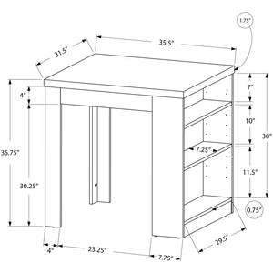 30" White Particle Board Hollow Core and MDF Counter Height Dining Table