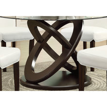 Load image into Gallery viewer, 48&quot; x 48&quot; x 30.5&quot; Espresso Clear Glass Solid Wood Tempered Glass Tempered Glass Dining Table