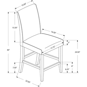 Two 40" Ivory Leather Look Solid Wood and MDF Counter Height Dining Chairs