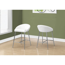 Load image into Gallery viewer, 41&quot; x 41&quot; x 59.5&quot; White Foam Metal LeatherLook Barstool 2pcs