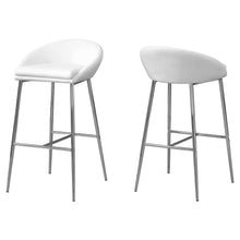 Load image into Gallery viewer, 41&quot; x 41&quot; x 71.5&quot; White Foam Metal Leather Look Barstool set of 2