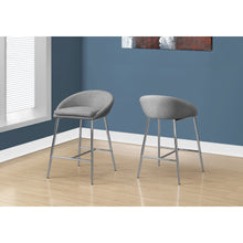 Load image into Gallery viewer, 41&quot; x 41&quot; x 59.5&quot; Grey Foam Metal Polyester Barstool 2pcs