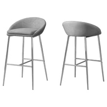 Load image into Gallery viewer, 41&quot; x 41&quot; x 71.5&quot; Grey Foam Metal Polyester Barstool set of 2