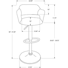 Load image into Gallery viewer, 21&quot; x 22.5&quot; x 36&quot; Black Foam Metal Leather Look Barstool