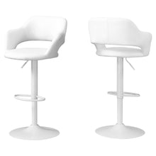 Load image into Gallery viewer, 21&quot; x 22.5&quot; x 36&quot; White Foam Metal Leather Look Barstool