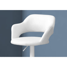 Load image into Gallery viewer, 21&quot; x 22.5&quot; x 36&quot; White Foam Metal Leather Look Barstool