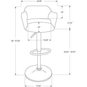 21" x 22.5" x 36" White Foam Metal Leather Look Barstool