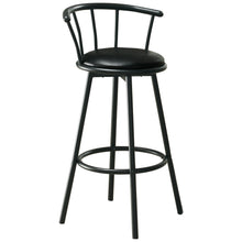 Load image into Gallery viewer, 43.5&quot; x 43.5&quot; x 74&quot; Black Metal Foam Leather Look Barstool