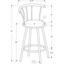 Load image into Gallery viewer, 43.5&quot; x 43.5&quot; x 74&quot; Black Metal Foam Leather Look Barstool