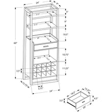 Load image into Gallery viewer, 15.75&quot; x 24&quot; x 60&quot; Cappuccino Particle Board Hollow Core Ladder Style Home Bar