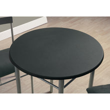 Load image into Gallery viewer, 36&quot; Black Microfiber Foam MDF and Silver Metal Three Pieces Dining Set