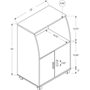 15.25" x 22" x 33" White Particle Board Laminate Kitchen Cart