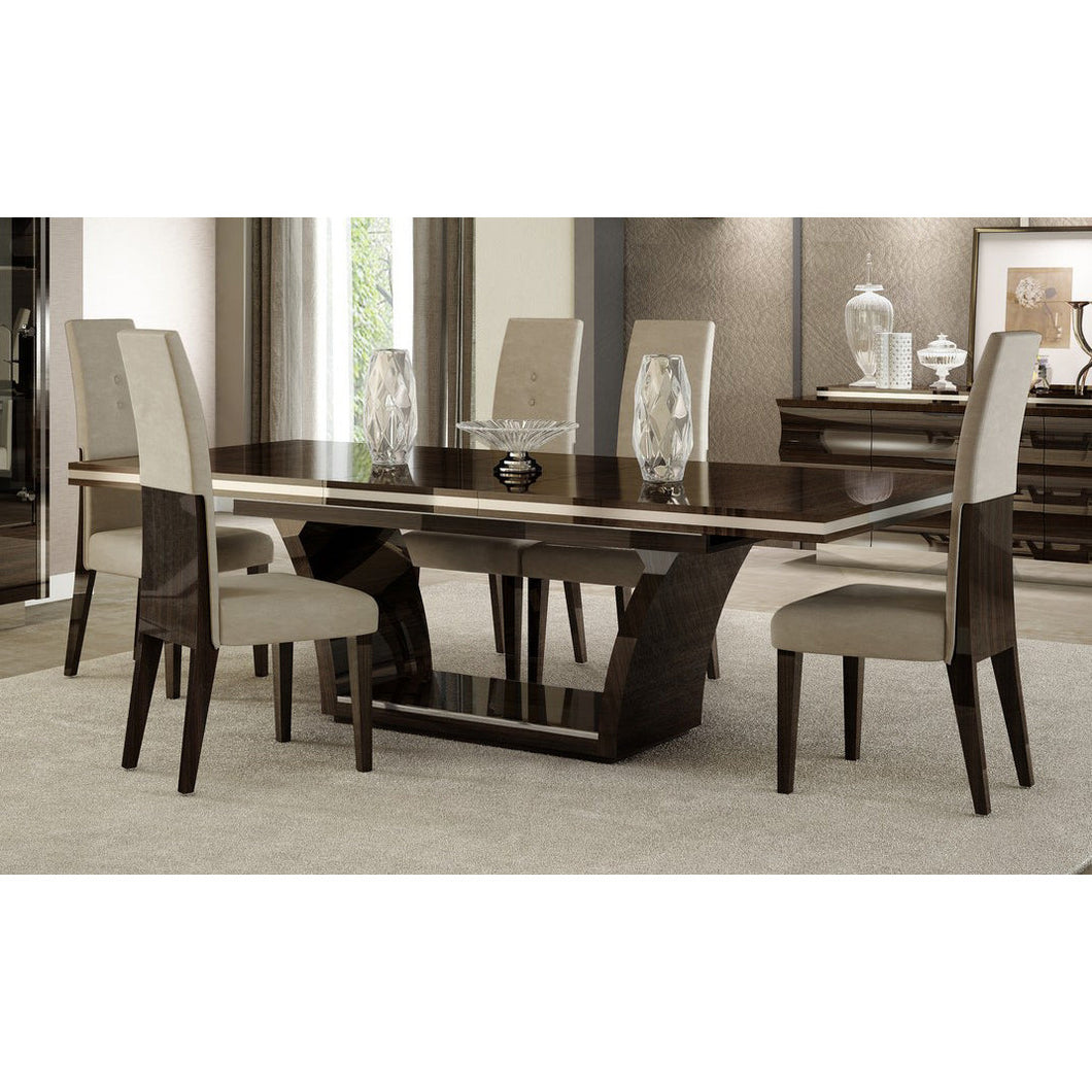 Dark Wood Modern Pedestal Dining Table