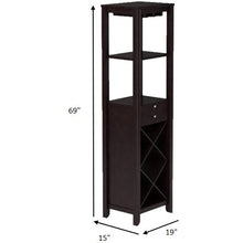 Load image into Gallery viewer, Modern Style Umber Finish Wood Wine Cabinet