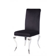 Load image into Gallery viewer, 17&quot; X 20&quot; X 44&quot; Fabric Stainless Steel Upholstered Seat Side Chair Set2