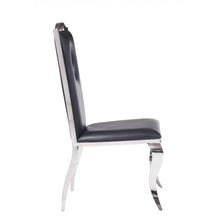 Load image into Gallery viewer, 19&quot; X 21&quot; X 44&quot; Faux Leather Stainless Steel Upholstered Seat Side Chair Set2