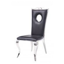 Load image into Gallery viewer, 19&quot; X 21&quot; X 44&quot; Faux Leather Stainless Steel Upholstered Seat Side Chair Set2