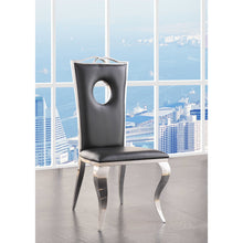 Load image into Gallery viewer, 19&quot; X 21&quot; X 44&quot; Faux Leather Stainless Steel Upholstered Seat Side Chair Set2