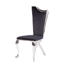 Load image into Gallery viewer, 20&quot; X 21&quot; X 43&quot; Fabric Stainless Steel Upholstered Seat Side Chair Set2