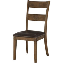 Load image into Gallery viewer, 19&quot; X 21&quot; X 39&quot; Faux Leather Upholstered and Dark Oak Wood Side Chair