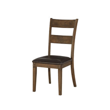 Load image into Gallery viewer, 19&quot; X 21&quot; X 39&quot; Faux Leather Upholstered and Dark Oak Wood Side Chair