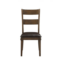 Load image into Gallery viewer, 19&quot; X 21&quot; X 39&quot; Faux Leather Upholstered and Dark Oak Wood Side Chair