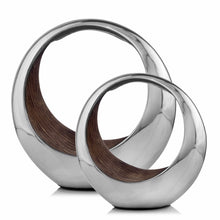 Load image into Gallery viewer, Buffed and Brown Bronze Two Tone Ring Threads Large Bowl