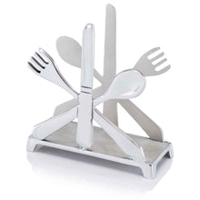 Load image into Gallery viewer, 2&quot; x 5.5&quot; x 5.5&quot; Buffed Cutlery Napkin Holder