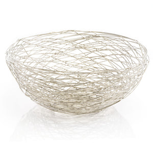 Abstract Silver Wire Centerpiece Bowl