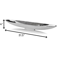 Load image into Gallery viewer, 32&quot; Contempo Shiny Silver Long Boat Tray