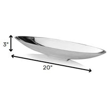 Load image into Gallery viewer, 20&quot; Contempo Shiny Silver Short Boat Tray