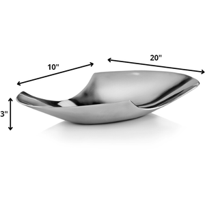 10" x 20" x 3" Buffed Talla Cut Edge Oval Tray