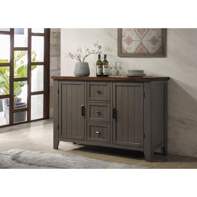 Modern Farmhouse Gray Hardwood Buffet Server