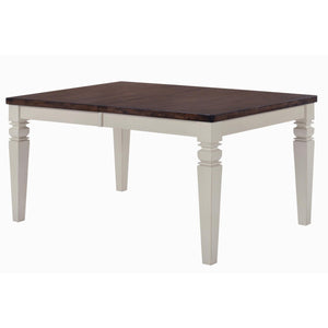 Rustic White and Brown Two Tone Hardwood Dining Table