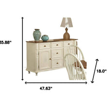 Load image into Gallery viewer, Off White and Cherry Hardwood Buffet Server