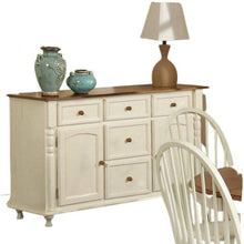 Load image into Gallery viewer, Off White and Cherry Hardwood Buffet Server