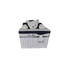 Load image into Gallery viewer, 15.5&quot; x 23.5&quot; x 22&quot; WhiteBlueRectangularBear Design Basket Set of 5