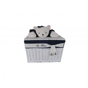 15.5" x 23.5" x 22" WhiteBlueRectangularBear Design Basket Set of 5