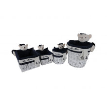 Load image into Gallery viewer, 15.5&quot; x 23.5&quot; x 22&quot; WhiteBlueRectangularBear Design Basket Set of 5