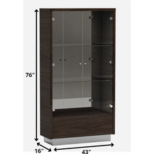 Load image into Gallery viewer, 43&quot; X 16&quot; X 76&quot; Wenge Vetrina