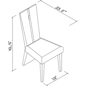 Contemporary Sleek Gray Dining Chair Set of 2