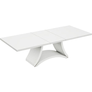 98.5" X 43.5" X 30" White Dining Table and 6" Chair Set