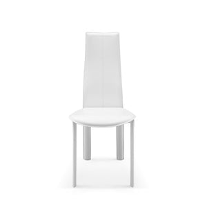 Set of 4 Modern Dining White Faux Leather Dining Chairs