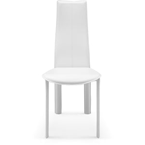 Set of 4 Modern Dining White Faux Leather Dining Chairs