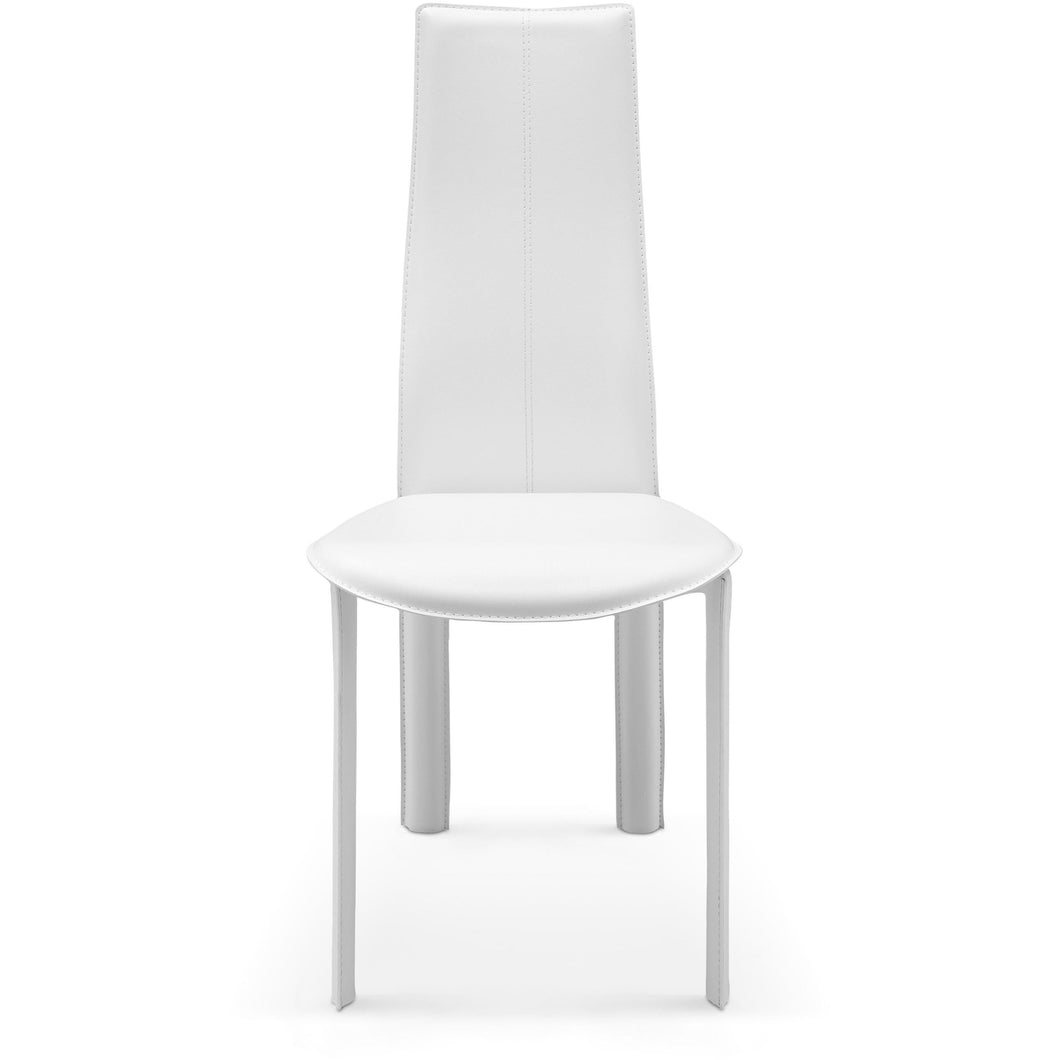 Set of 4 Modern Dining White Faux Leather Dining Chairs