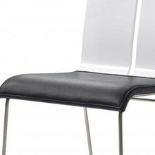 Load image into Gallery viewer, White and Black Faux Leather Metal Dining Chair