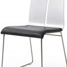 Load image into Gallery viewer, White and Black Faux Leather Metal Dining Chair