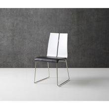 Load image into Gallery viewer, White and Black Faux Leather Metal Dining Chair